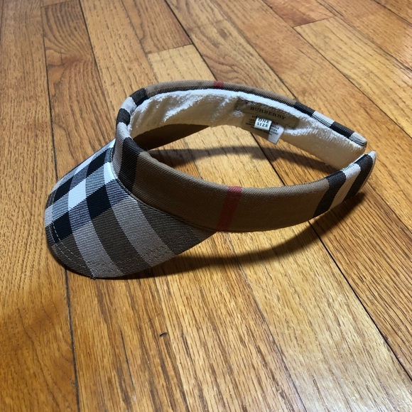 BURBERRY SUN VISOR PLAID GOLF CAP • Preowned One Size - Picture 1 of 7